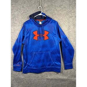 Under Armour Storm Hoodie Mens Large Blue Pullover Graphic‎ Logo Activewear